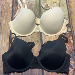 SO 2-lace underwire bra black tan Size 36D NWOT 2/$20
